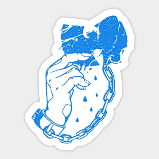 manacles handcuffs wutang light blue Sticker